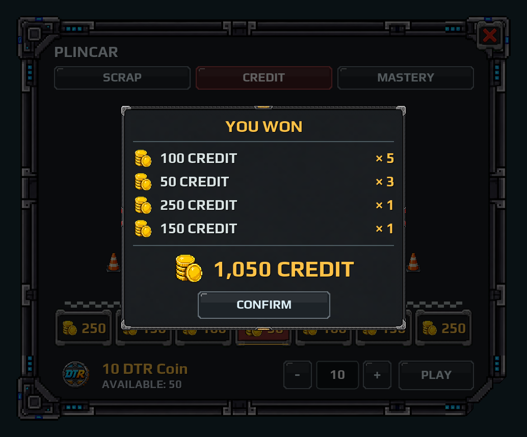 Summary of a multi-round play in Plincar
