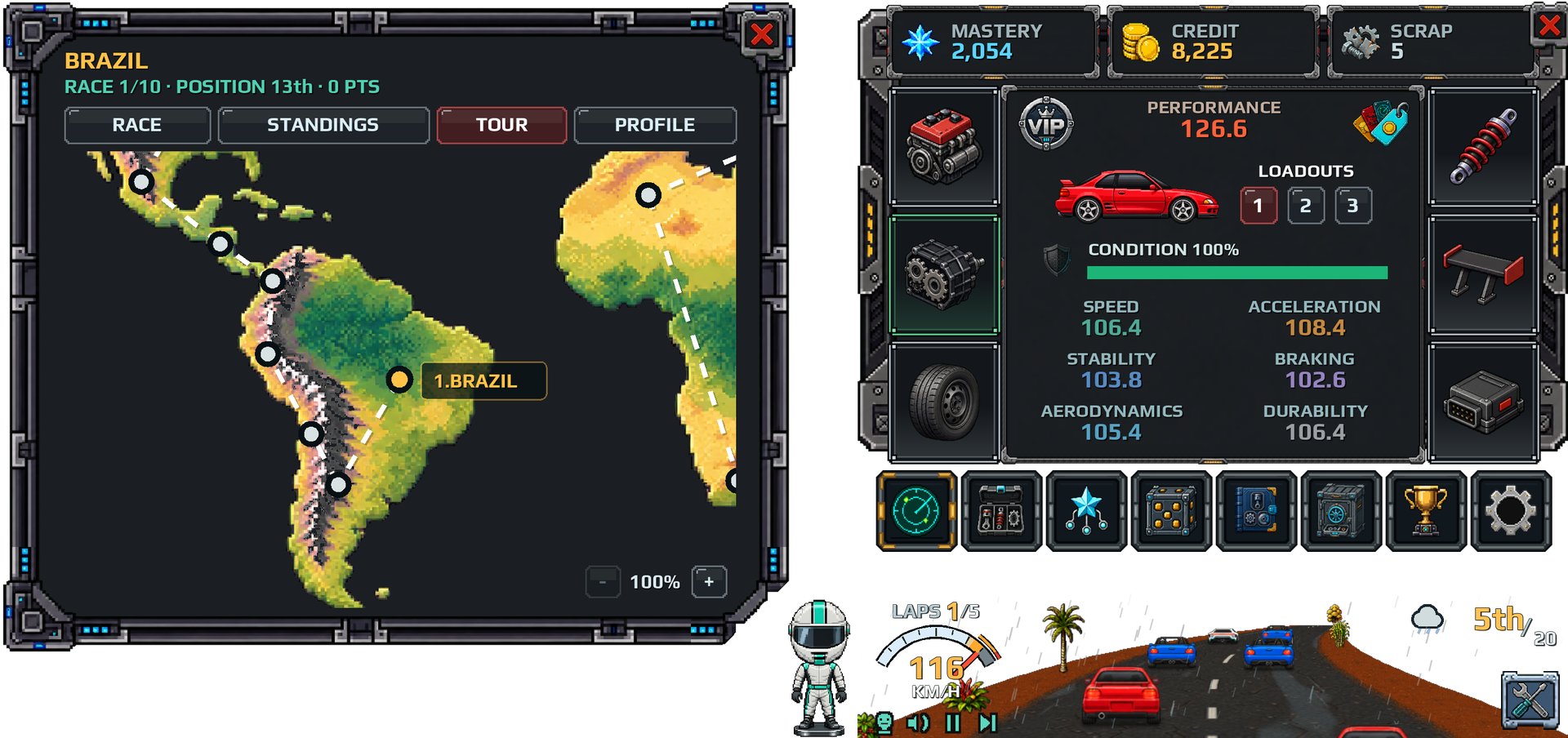 Tour map showing the Brazil stage